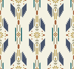 Geometrical Vintage Floral Repeat Pattern