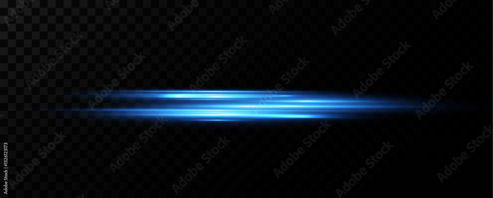 Poster Vector illustration of a blue color. Light effect. Abstract laser beams of light. Chaotic neon rays of light .	