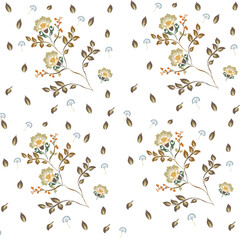 Minimalist floral seamless pattern vectors 