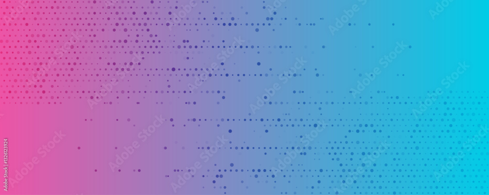 Poster blue pink shiny sparkling halftone particles abstract futuristic background. geometric concept vecto