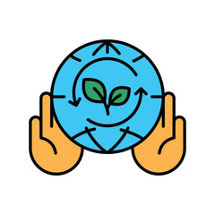 Environmental sustainability color flat icon.