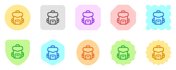 Editable backpack, bag, rucksack vector icon. . School, travel, hiking, backpacking. Part of a big icon set family. Perfect for web and app interfaces, presentations, infographics, etc