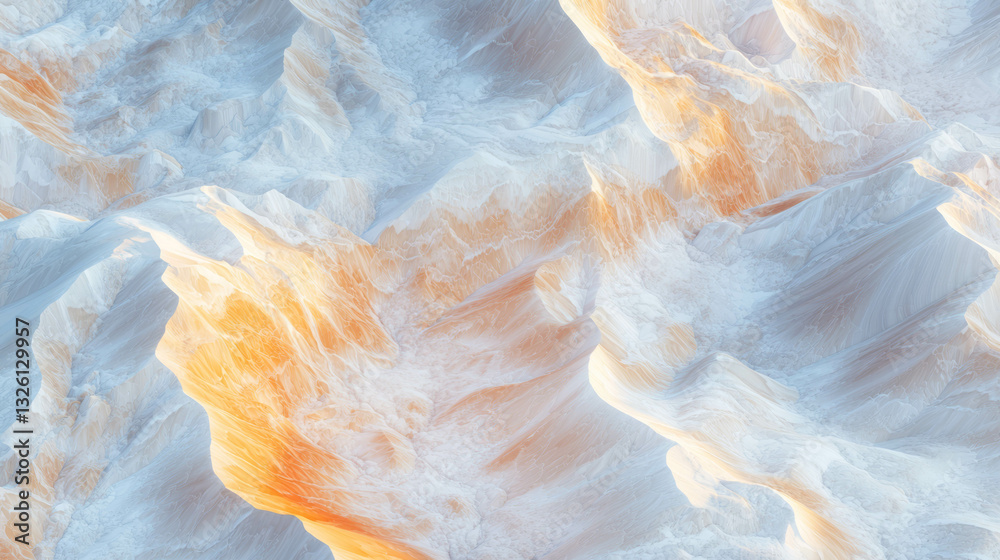 Aufkleber Mesmerizing top view of realistic desert dunes with striking patterns