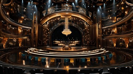 Awards Ceremony Stage, Grand Theater, Night, Glittering Show