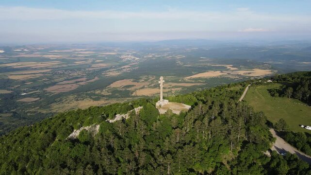 Amazing Aerial view of Balkan Mountains near Okolchitsa peak, Bulgaria