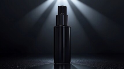 Fototapeta premium Matte setting spray bottle mockup displayed against studio lighting setup for a professional high end beauty visual