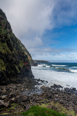 Dramatic Oceanside Cliffs in Tropical Island