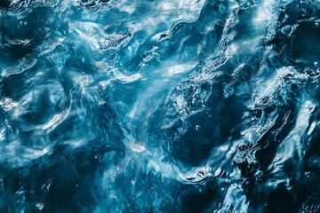 Obraz premium Ocean water texture, surface ripples, sunlight reflection, background blur, website design