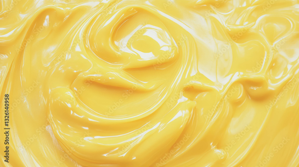 Poster close-up texture of honey mustard with swirls for culinary design