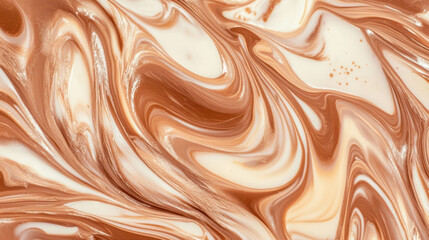 Close up texture of milk chocolate and caramel swirl