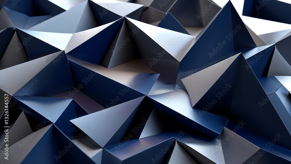 Poster a modern business cover with intricate concentric triangles and linear gradients, adding depth and v