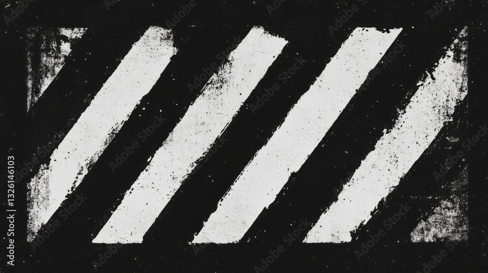 Poster Grungy diagonal stripes with worn texture and rough edges for artistic background design