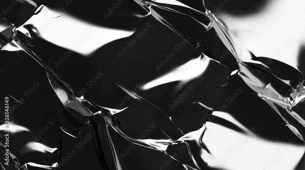 Poster Abstract crumpled metallic texture with worn edges for design and background use