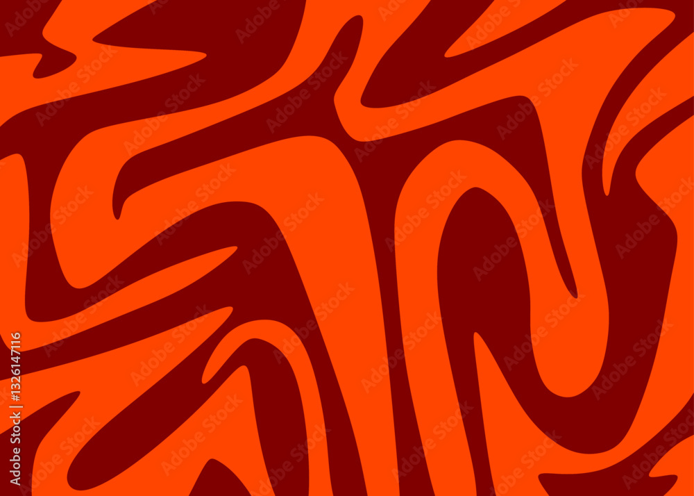 Poster abstract red background with wavy line pattern. simple flame pattern