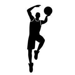 vector silhouette of basketball player