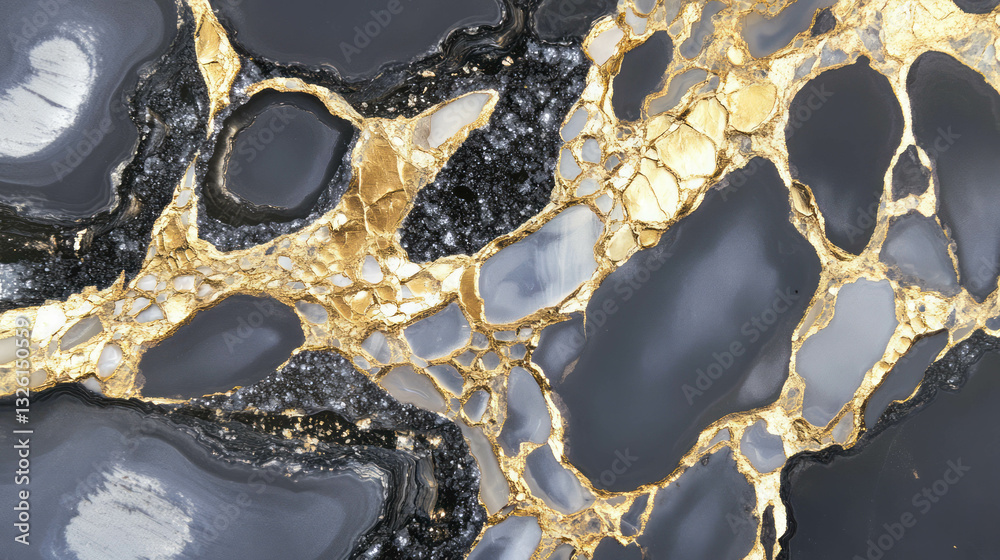 Poster Elegant mineral texture with meteorite and fusion crust patterns for artistic backgrounds