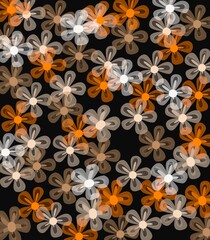 flowers on black background diverse print. High quality illustration