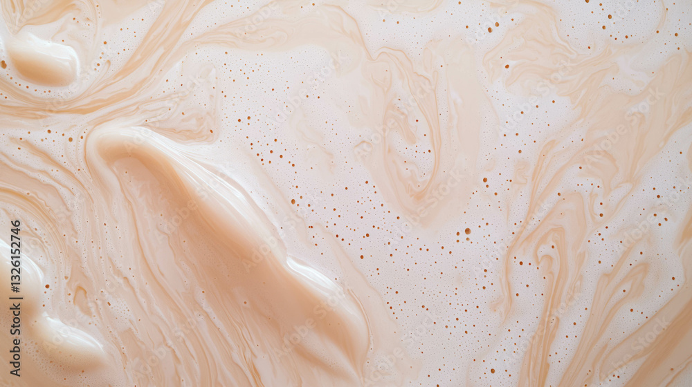 Poster abstract texture of smooth swirled vanilla liquid for design and background