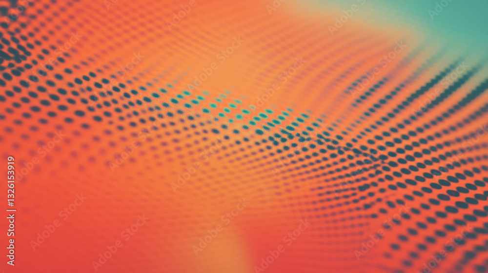 Poster retro halftone pattern with vibrant lo fi aesthetic for print design