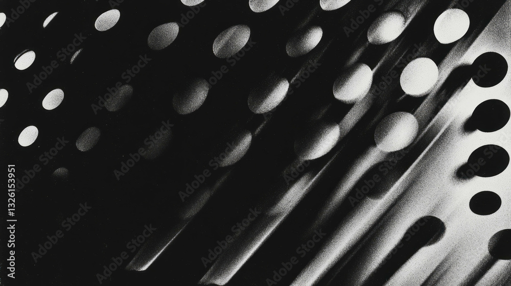 Poster Abstract halftone pattern with lo fi printer texture and dots