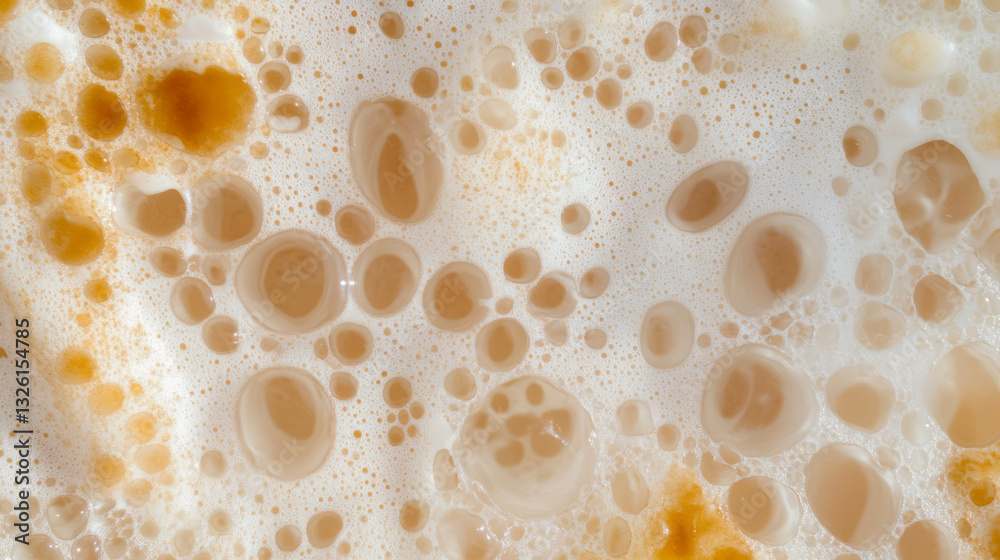 Poster Macro view of foam texture and bubbles for background design