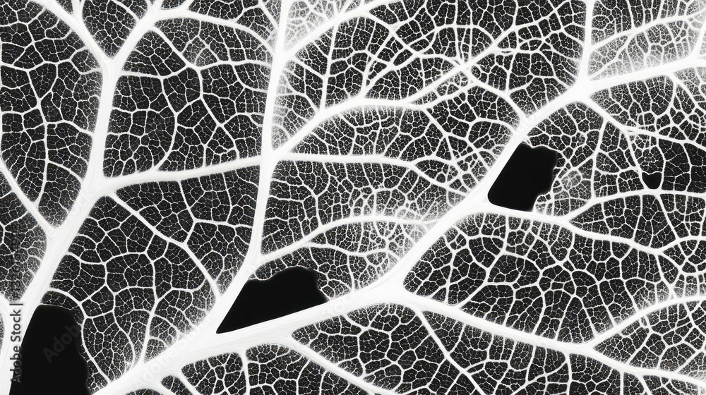 Poster intricate leaf veins macro texture for natural design elements