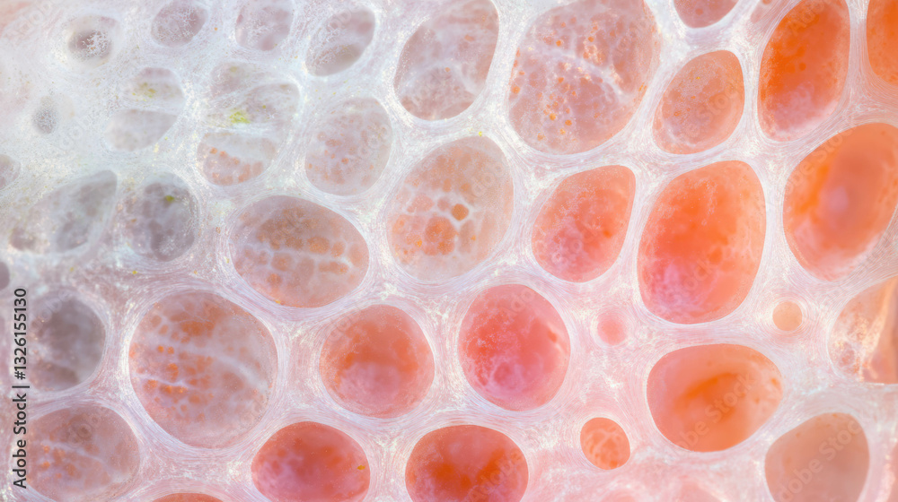 Aufkleber Intricate macro view of moss spores and cellular texture patterns