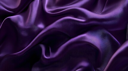 Obraz premium 56. A deep purple silk satin curtain, shimmering softly with ruffles, exuding luxury and elegance for a romantic holiday atmosphere