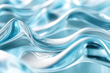Smooth flowing abstract waves in light shades of blue