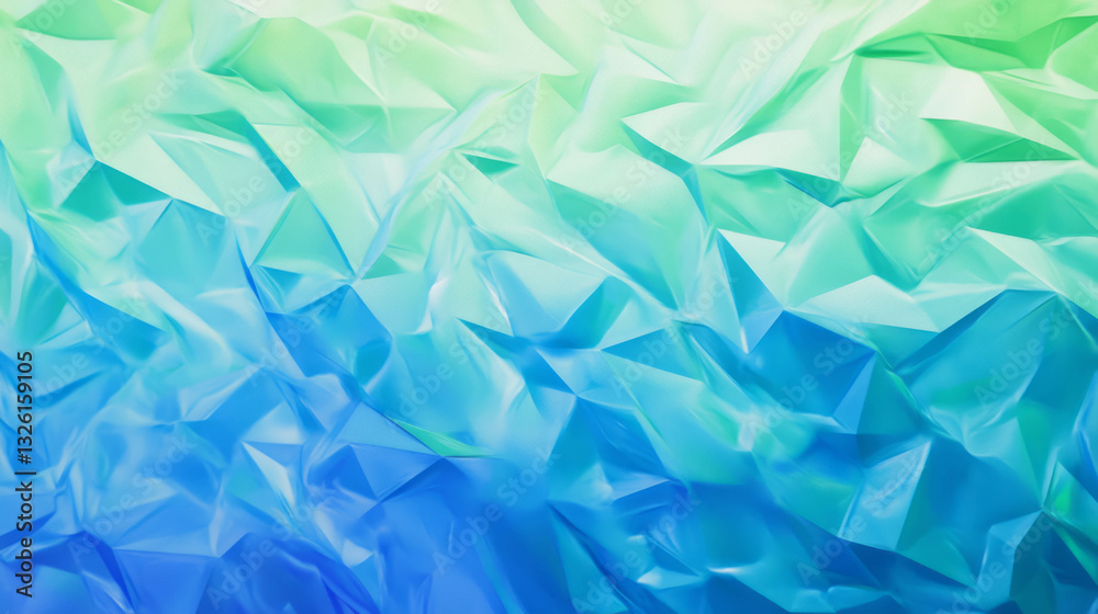 Poster Abstract blue and green gradient texture with low poly design for backgrounds