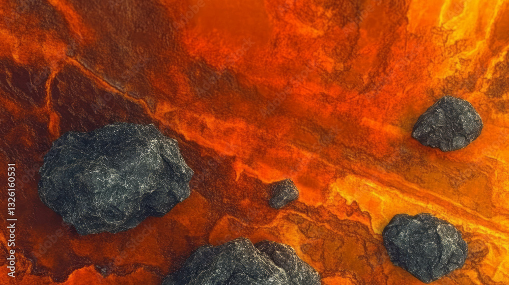 Poster fiery inferno texture with burnt paper pattern for creative background design