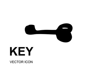 Handmade key icon, keyword symbol, doodle password, unlock sign, minimal keys illustration