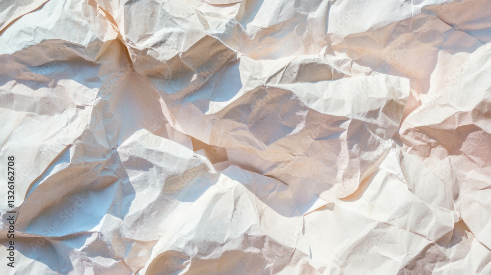 Aufkleber Abstract craft paper texture with chaotic creases for creative design projects