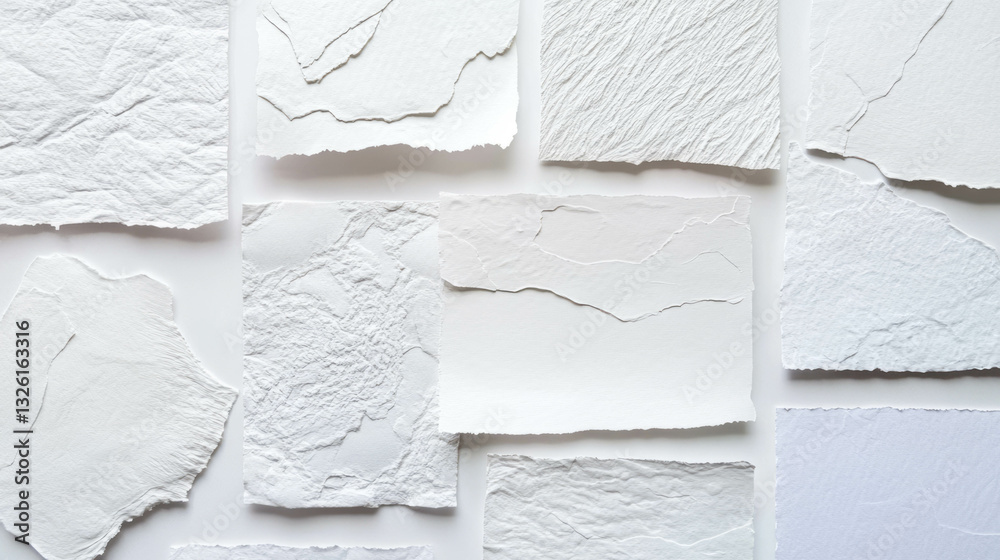 Poster abstract composition of textured drawing paper for artistic design