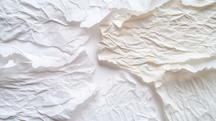 Obraz premium Abstract composition of torn drawing paper with wrinkled texture for creative design projects