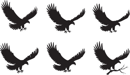 Obraz premium Eagle Silhouette Vector Designs for Creative Projects