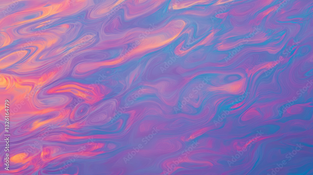 Poster abstract water ripples and flowing chaos in vibrant swirls for creative design
