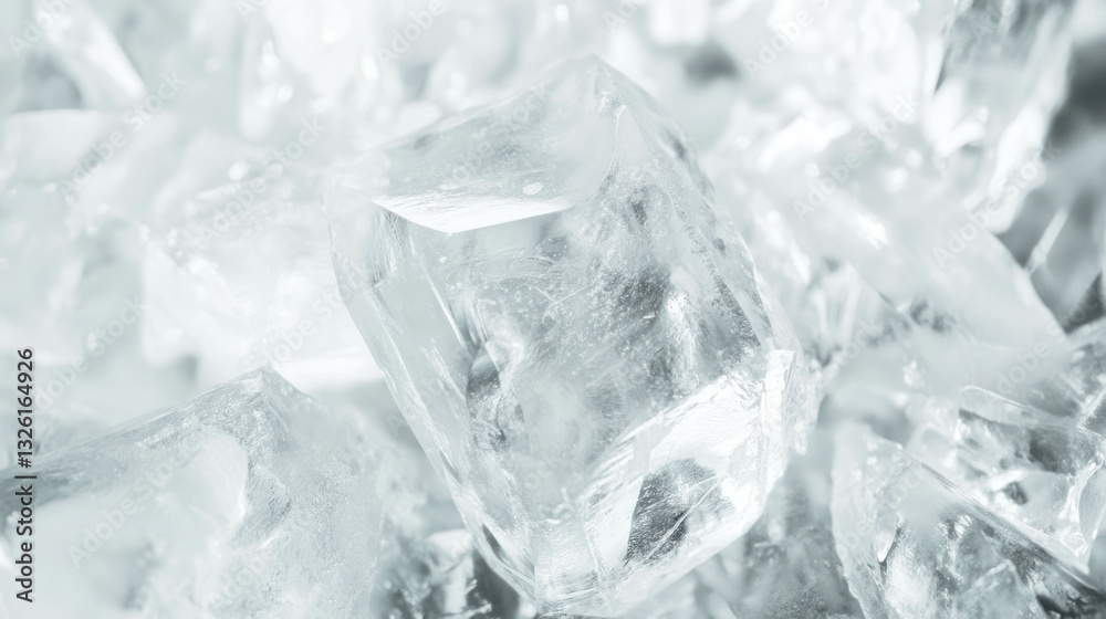 Poster Intricate frozen ice texture with crystal patterns for abstract design and winter themes