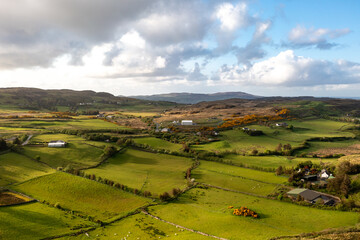 Aerial view of the water treatment plant at Kildarragh in County Donegal, Republic of Ireland