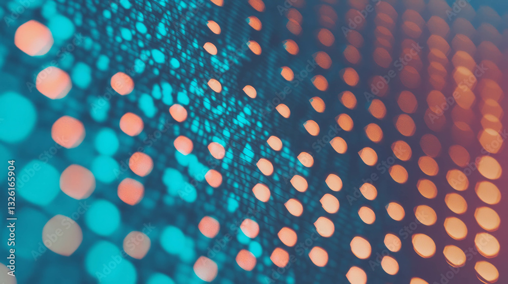 Poster Vibrant halftone pattern with colorful dots for dynamic design background