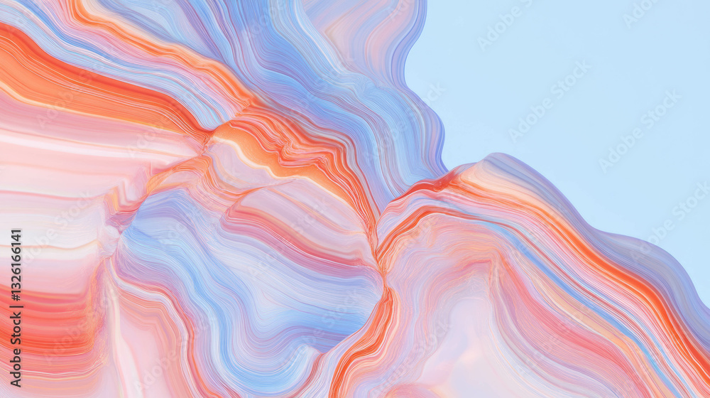 Poster Vibrant jasper texture with abstract patterns in chaotic flow