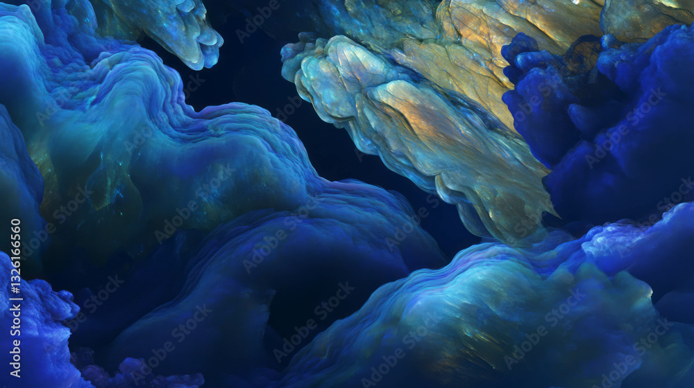 Poster enchanting labradorite texture with iridescent labraorescence for artistic design and decoration
