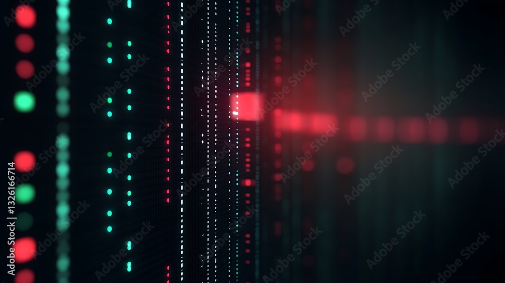 Poster abstract digital background with colorful lights and data flow in modern technology environment