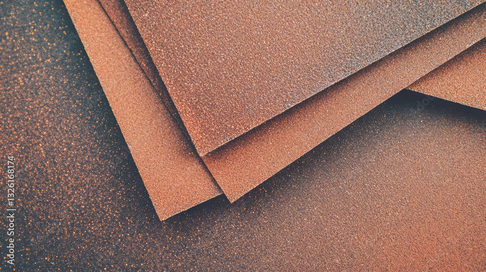 Poster Abstract close-up of sandpaper texture highlighting rough surface patterns and material details