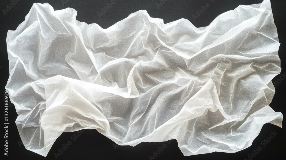 Poster wrinkled parchment paper texture with translucent effect for creative design projects