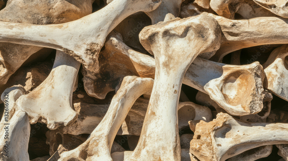 Aufkleber organic patterns and textures in petrified bone composition