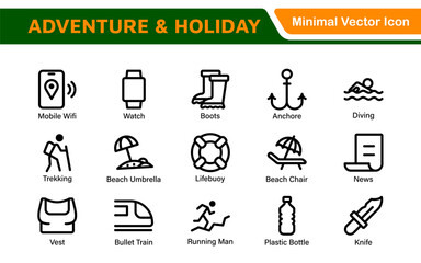 Epic Adventure Icons Collection. Explore the Wild with Stunning Graphics