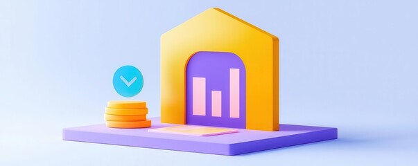 Obraz premium tax revenue penalty concept, Revenue assessment dashboard, vibrant interactive display, 3D illustration