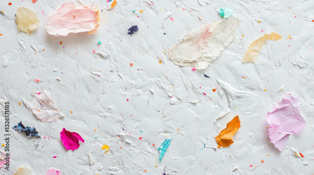 Poster Abstract recycled paper texture with colorful flecks chaos for artistic backgrounds
