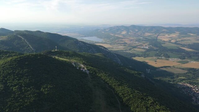Amazing Aerial view of Balkan Mountains near Okolchitsa peak, Bulgaria